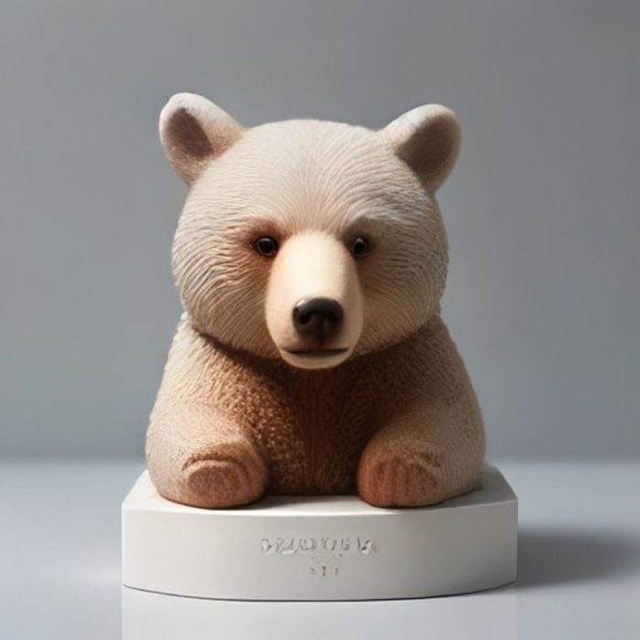 Aesthetic Bear Brick Ceramic Statue